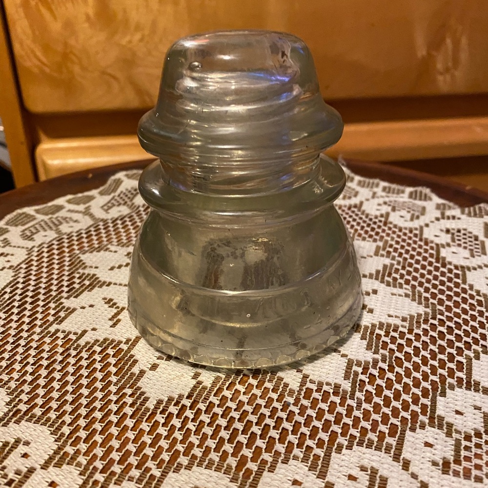 Vintage Clear Glass Insulator